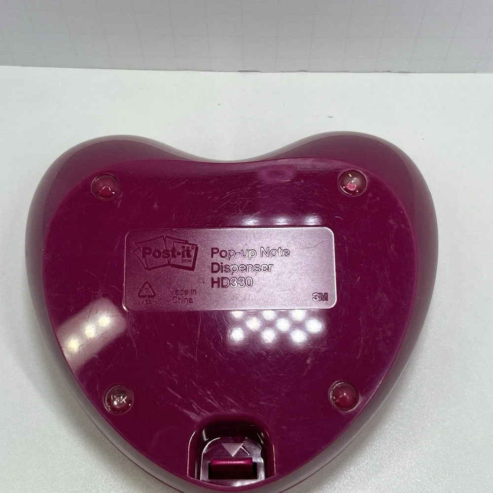 3M Post-it Notes Pink Heart Pop-Up Paper Weight Dispenser Office‎ Desktop